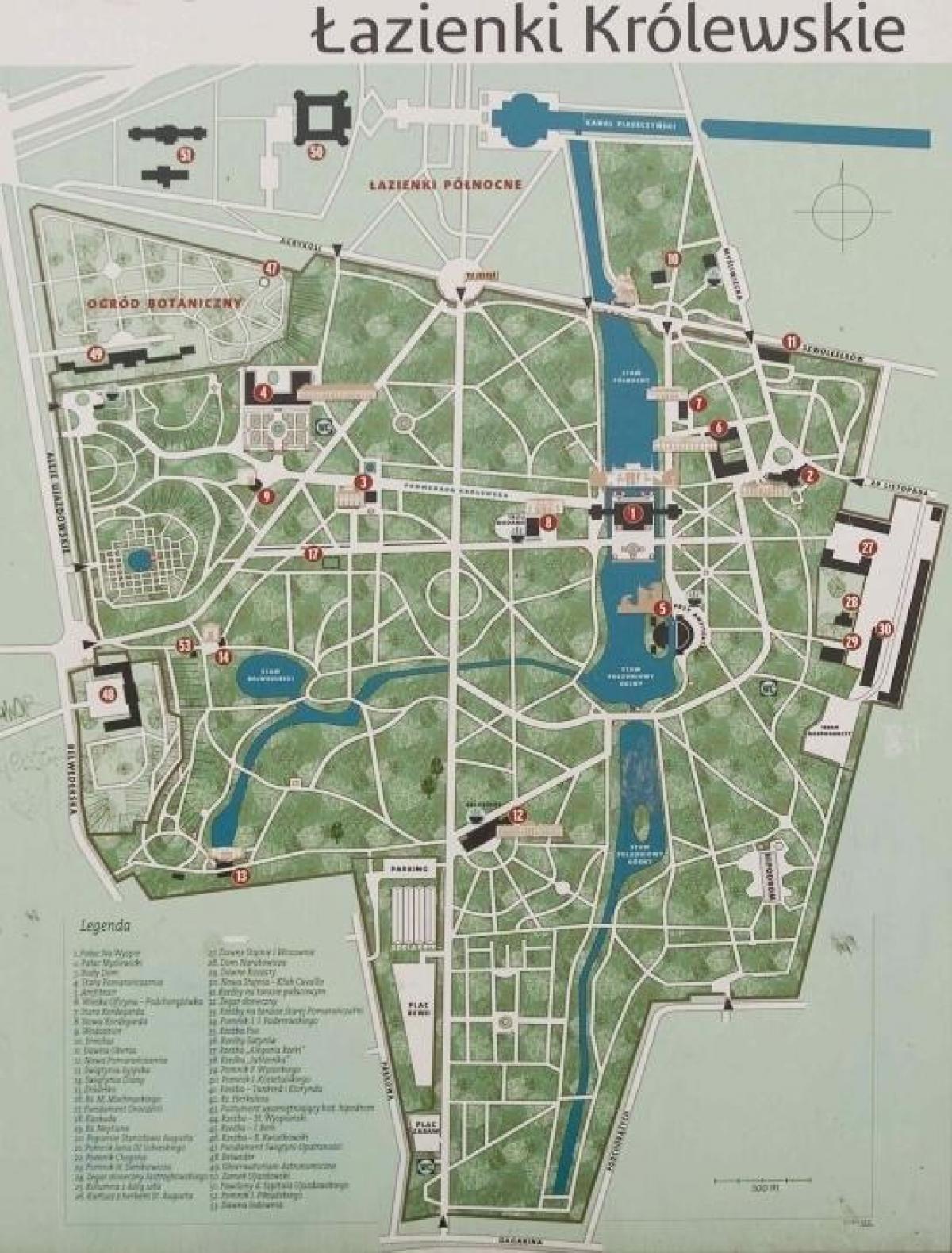 lazienki park, Warsaw εμφάνιση χάρτη