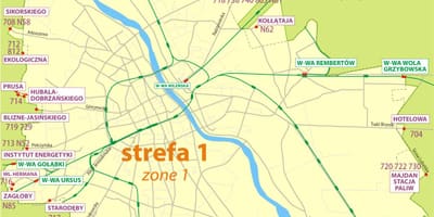 Χάρτης της Βαρσοβίας ζώνη 1 2 