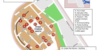 Warsaw χάρτης παλιά πόλη