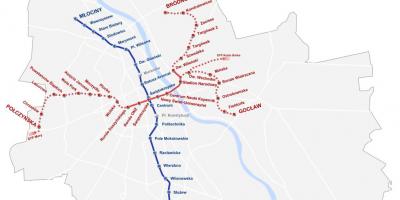 Χάρτης του μετρό της Βαρσοβίας 2016