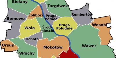 Χάρτης της Βαρσοβίας γειτονιές 