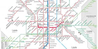 Βαρσοβία μεταφορών χάρτης